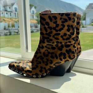 Jeffrey Campbell Brown Leopard Ankle Boots